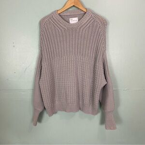 The Knotty Ones Delicia Crewneck Sweater Knit Chunky Oversized‎ Gray One Size